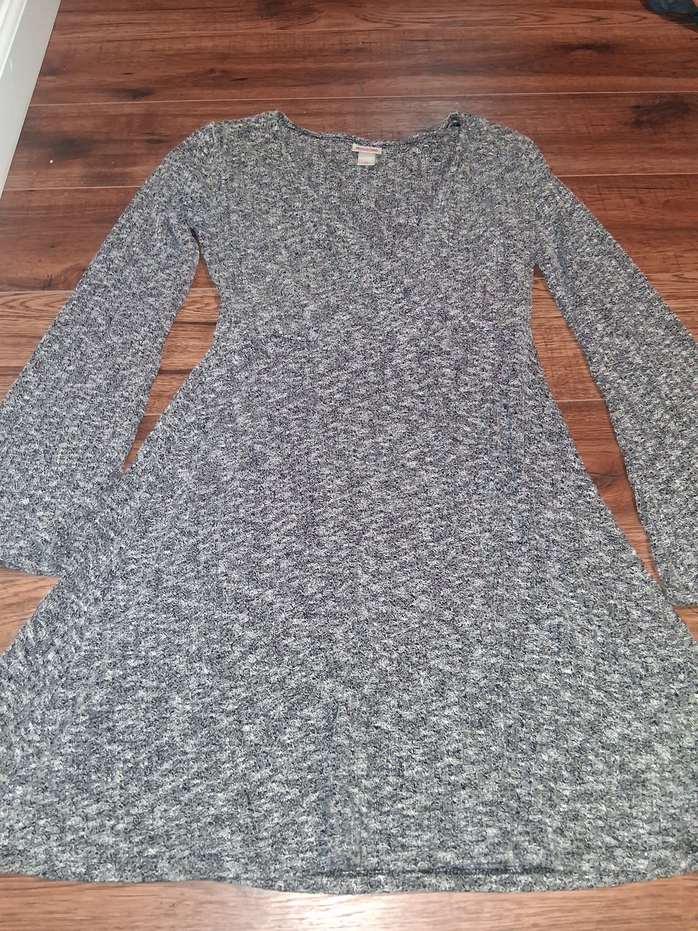 Mossimo Supply Co. Long Sleeve Heathered Gray Swing Dress